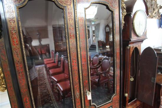 A mid 19th century French red boulle work and ebony bookcase, W.4ft 1in. D.1ft 6in. H.7ft 10in.